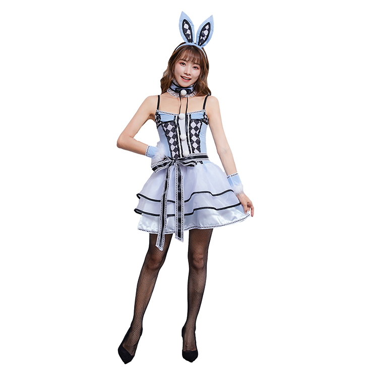 5pcs Lovely Women's Bunny Girl Sling Skirt Halloween Rabbit Masquerade Costume N19476