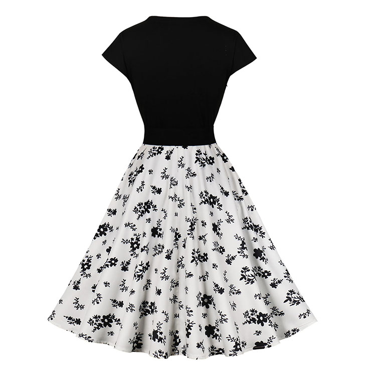 Fashion Surplice Neckline Flutter Sleeve High Waist Ruffle Hem Daily Swing Dress N22737