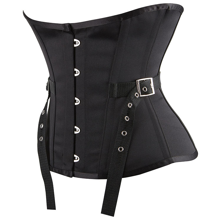 Gothic Punk Black 12 Steel Boned Underwear Buckle Belt Waist Cincher Underbust Corset N21772