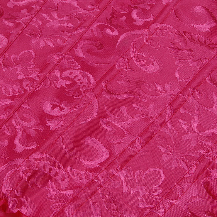 Rose Lace-Up Dance Bustier Corset with Ruffle Shoulder Straps and Scalloped Hem N23800