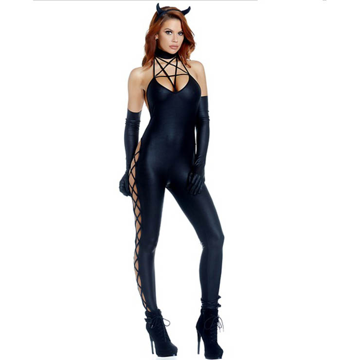 Sexy Black Guilty Pleasure Catsuit Halloween Cosplay Costume N17736