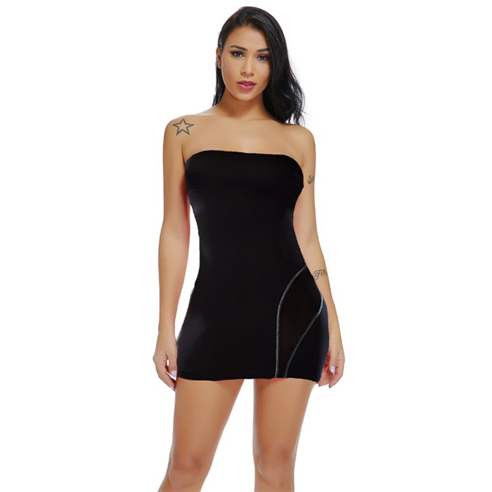 black mini tube dress