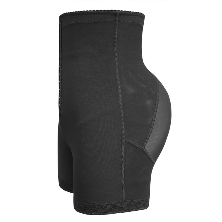 Sexy Black High Waist Boxer Shorts Elastic Seamless Panties Hip-lifting Underwear PT20396