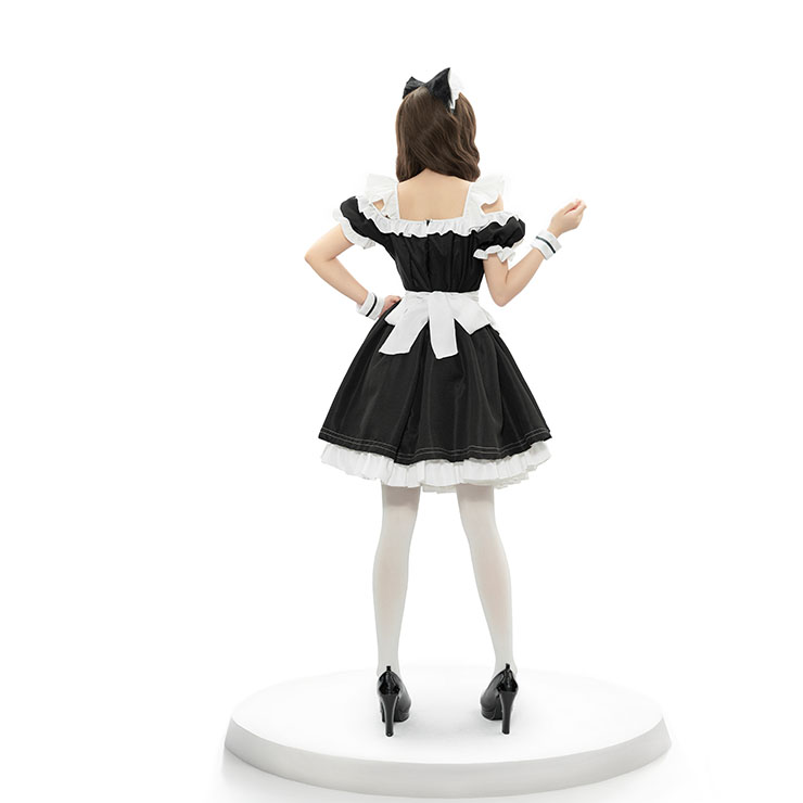 Lovely Girl Short Sleeve Cat Housemaid Mini Dress ACGN Cosplay Costume N22944