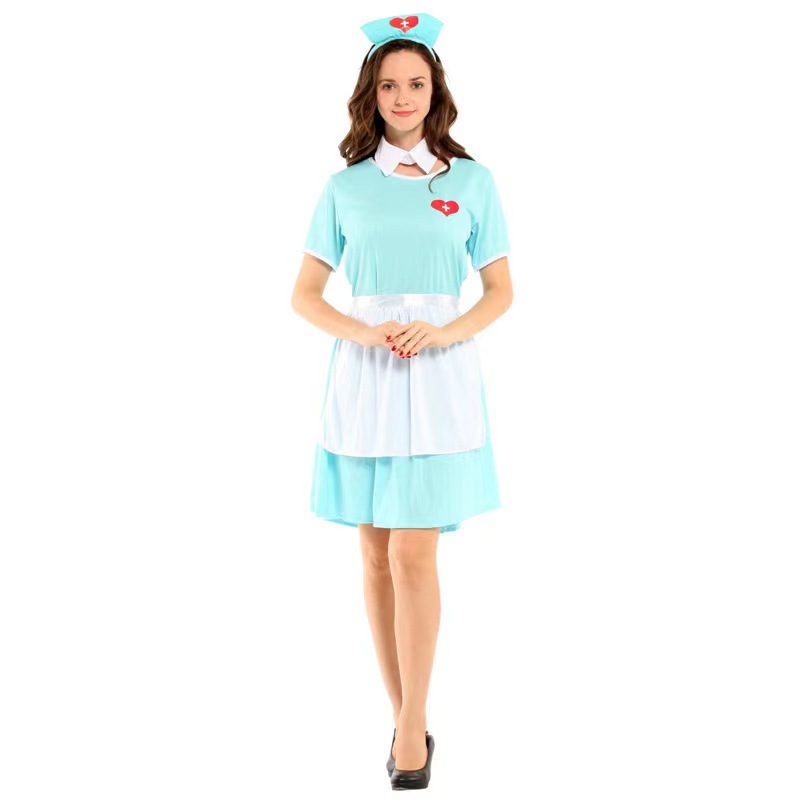 Sexy Nurse Uniform Cosplay Mini Dress Adult Masquerade Costume N22945