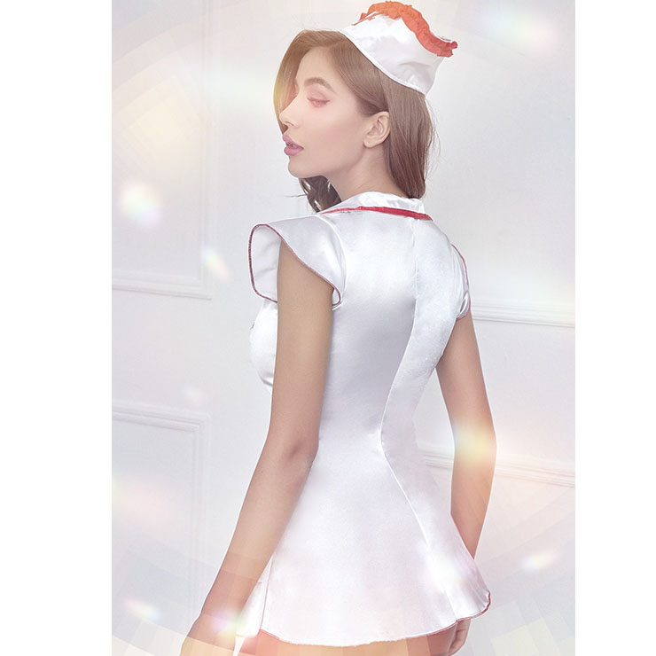 Sexy Adult Nurse's Uniform Mini Dress Cosplay Temptation Lingerie Costume N23199