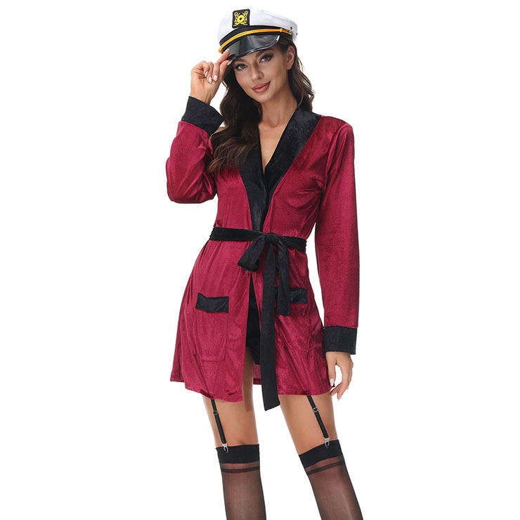 4pcs Sexy First Class Stewardess Uniform Flirty Flight Attendant Robe Cosplay Costume N22034