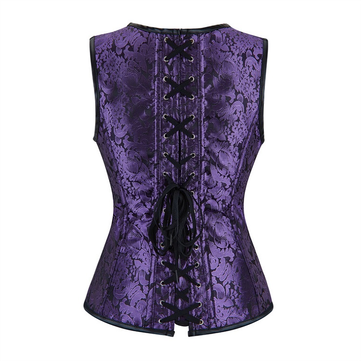 Steampunk Faux Gothic Vintage Spiral Steel Boned Bustier Corset  N23972