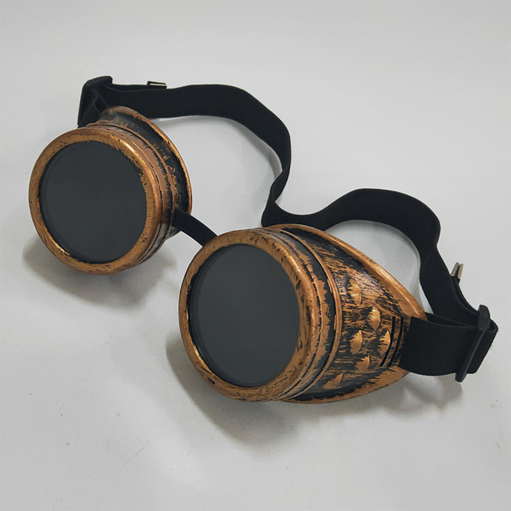Steampunk Unisex Black Lens Ancient-brass Frame Glasses Masquerade Goggles MS19720