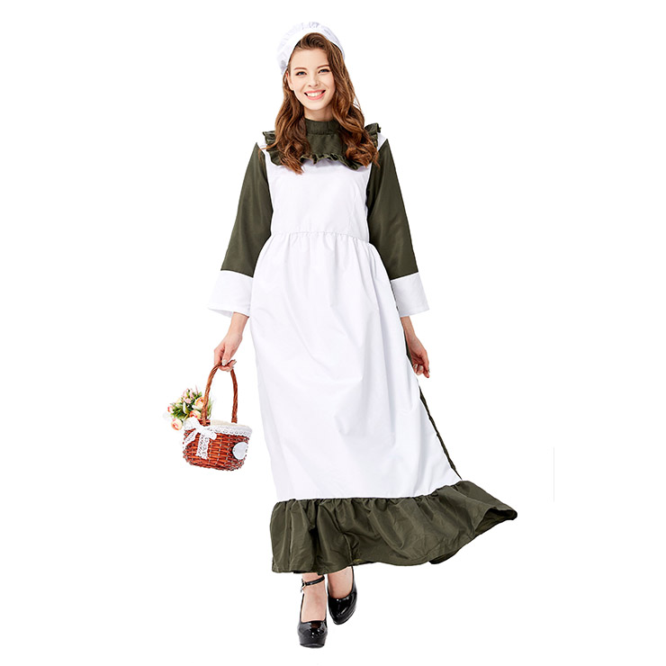 Traditional Housemaid Long Dress Adult Cosplay Party Costume N19428