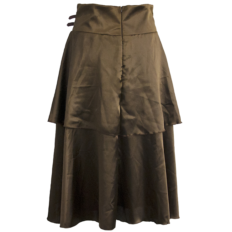 Victorian Steampunk Gothic Vintage Satin Skirt N11949