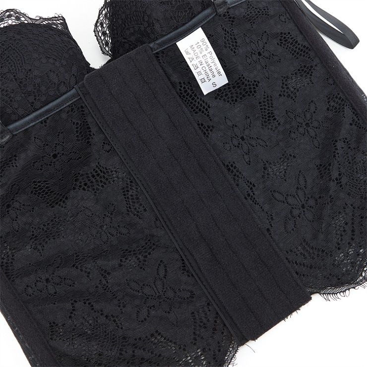 Vintage Black Lace Corset Top  N23942