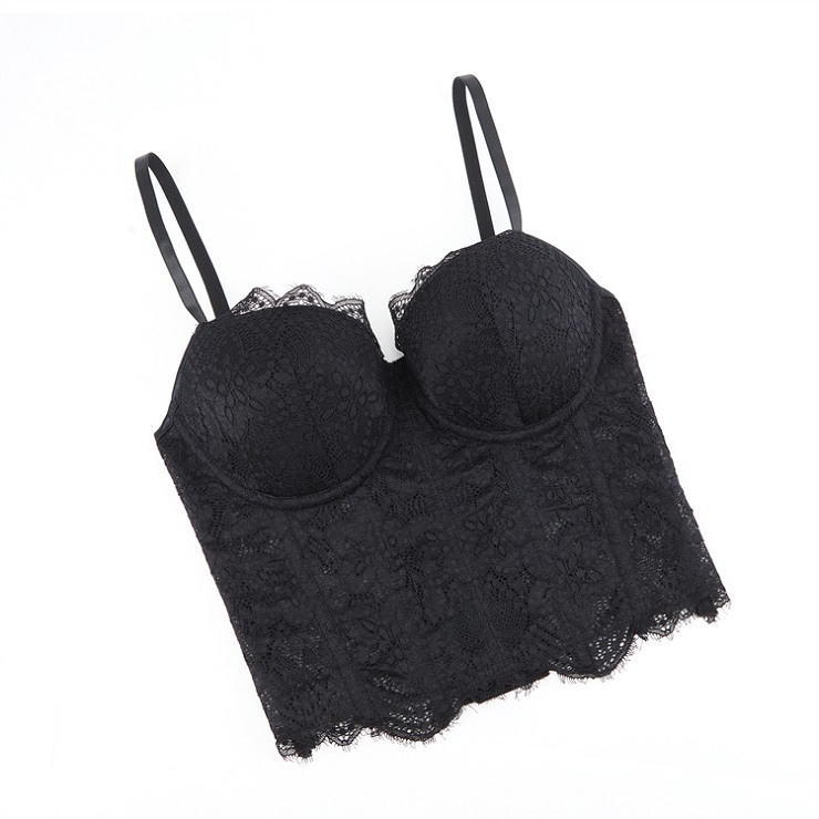 Vintage Black Lace Corset Top  N23942