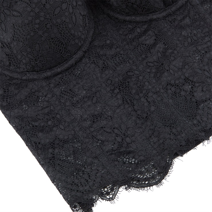 Vintage Black Lace Corset Top  N23942