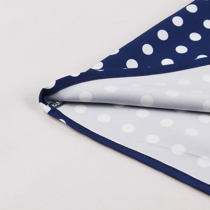 Vintage Blue Polka Dot Halter Swing Dress 1950s Style N23936