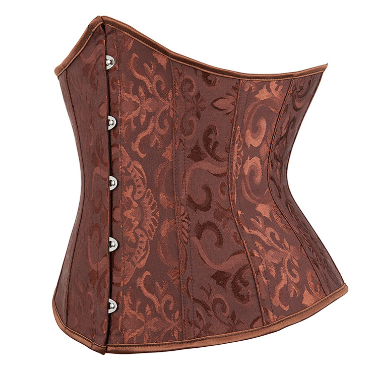 Victorian Gothic Brocade Boned Underwear Waist Cincher Body Shaper Underbust Corset N21651