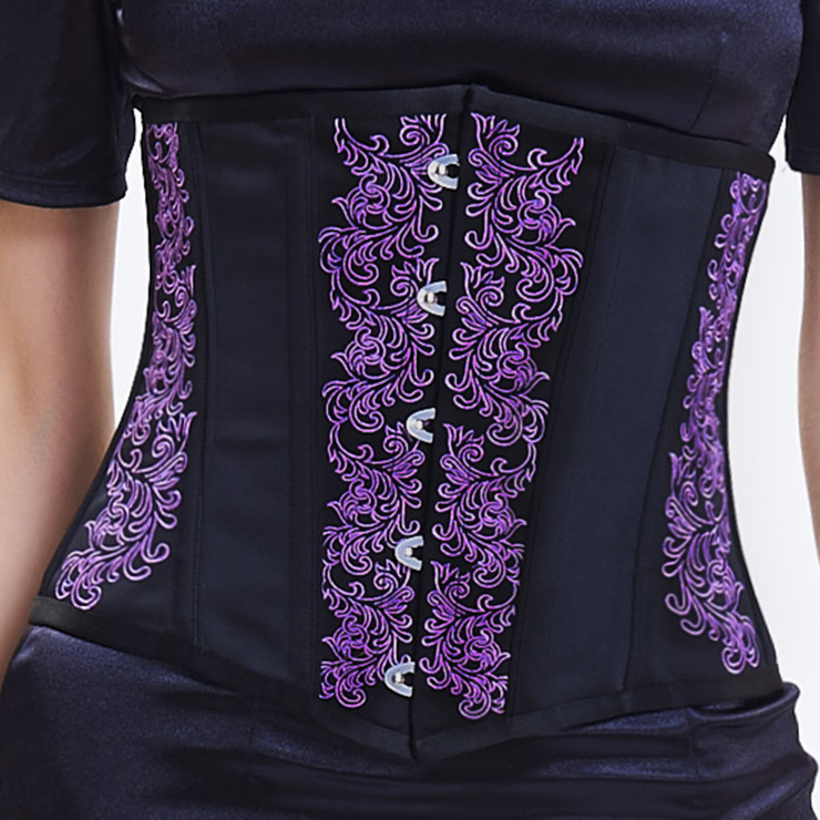 Vintage Steel Bone Brocade Embroidery Underbust Corset N14105