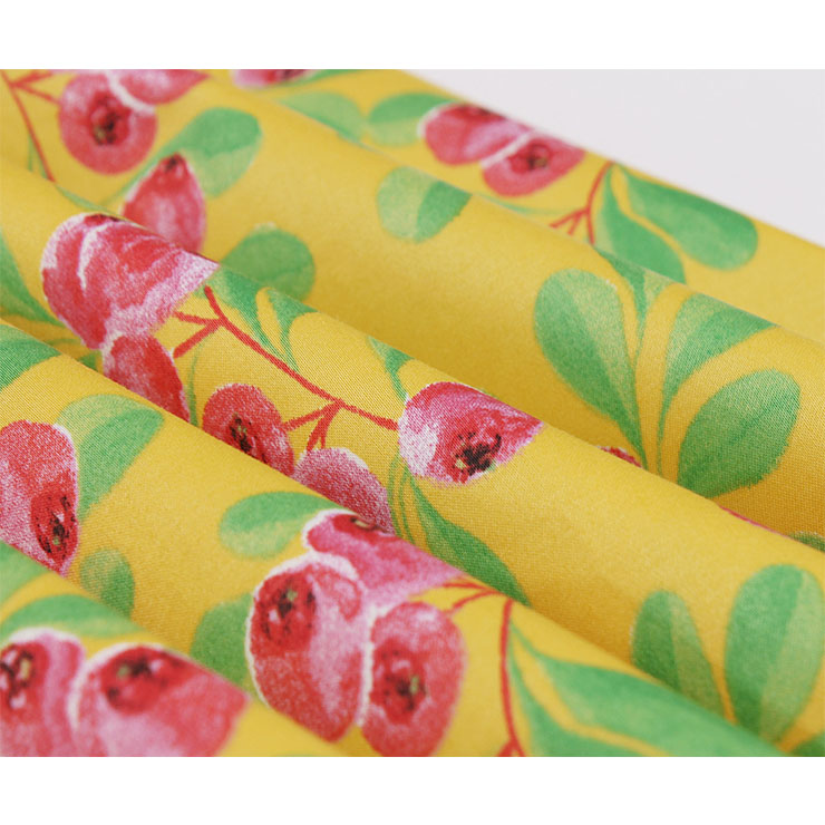 Vintage Cherry Print Round Neckline Sleeveless High Waist Summer Cocktail Swing Dress N21865