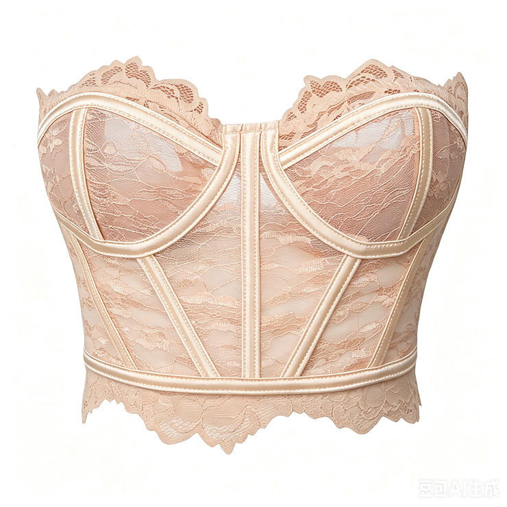 Lace Corset Bustier with Back Lace-up & Boning N23926