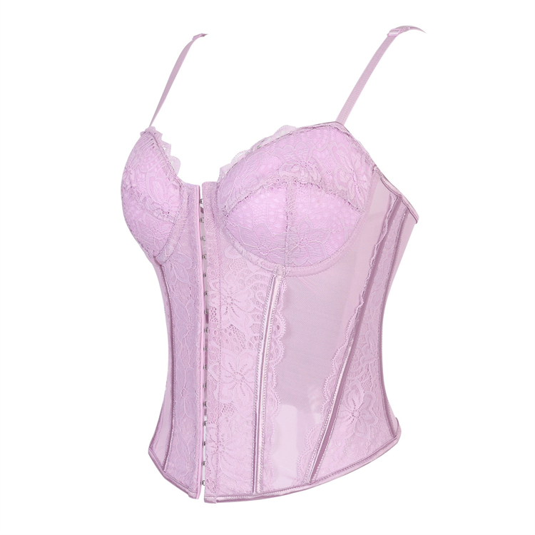 Purple Romantic Corset?? - Delicate Lace & Mesh Sheer Bustier N23795