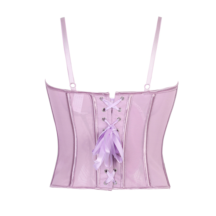 Purple Romantic Corset?? - Delicate Lace & Mesh Sheer Bustier N23795