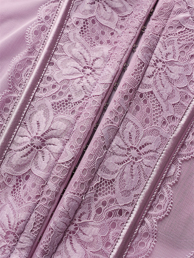 Purple Romantic Corset?? - Delicate Lace & Mesh Sheer Bustier N23795