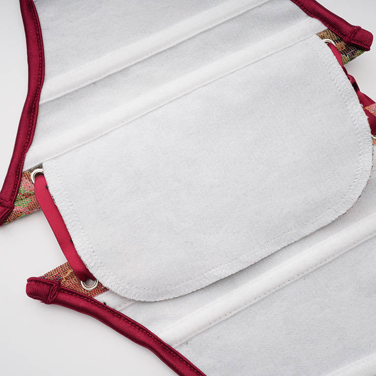 Vintage Embroidered Floral Corset Belt, Front Lace-Up Waist Cincher with Back Zipper  N23871