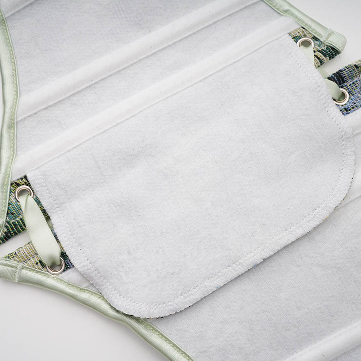 Vintage Embroidered Floral Corset Belt, Front Lace-Up Waist Cincher with Back Zipper N23872