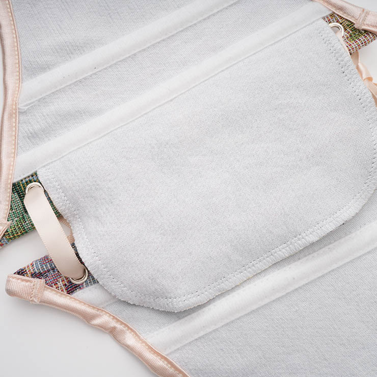 Vintage Embroidered Floral Corset Belt, Front Lace-Up Waist Cincher with Back Zipper N23874