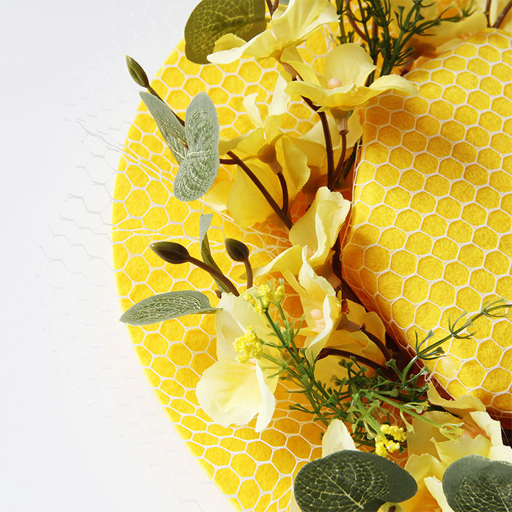 Vintage Fishnet and Flower Fascinator Bowler-hat Princess Hair Clip Cosplay Party Accessory J21678
