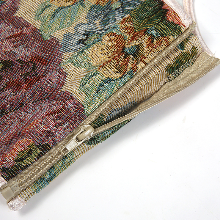 Vintage Floral Corset Top - Adjustable Lace-Up Bustier with Square Neckline N237842