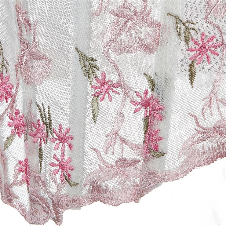 Vintage Floral Embroidered Mesh Corset Top N23941