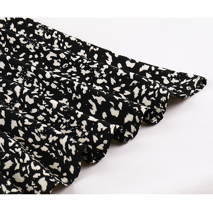 Vintage Floral Print Drawstring Collar Short Sleeve High Waist Rockabilly Party Midi Dress N22093