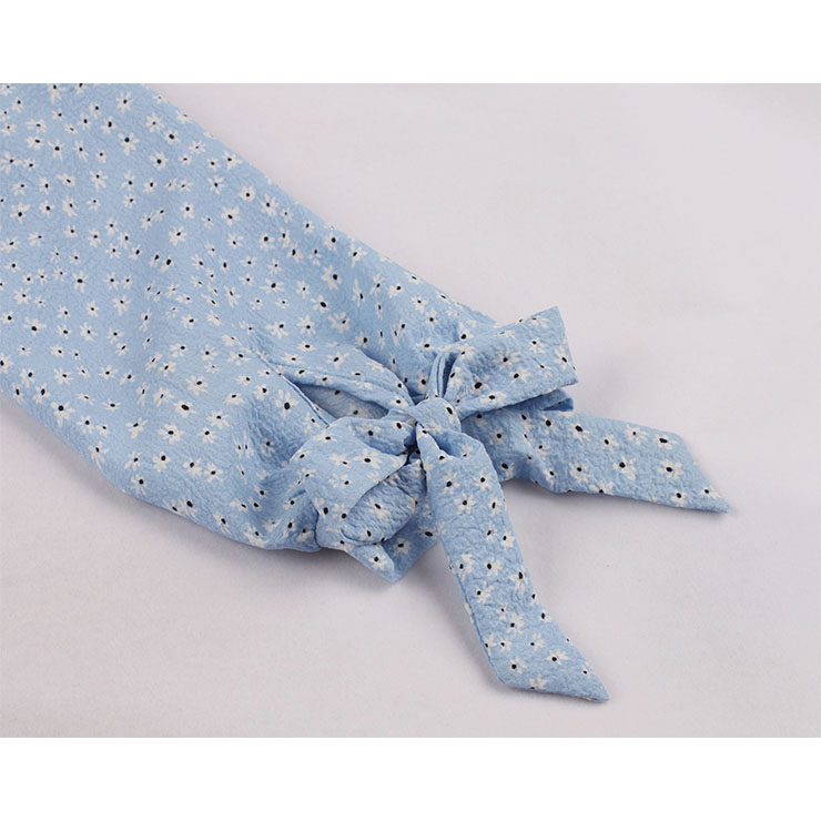 Vintage Floral Print V Neckline 3/4 Sleeve Front Button High Waist Tea Party Midi Dress N21587