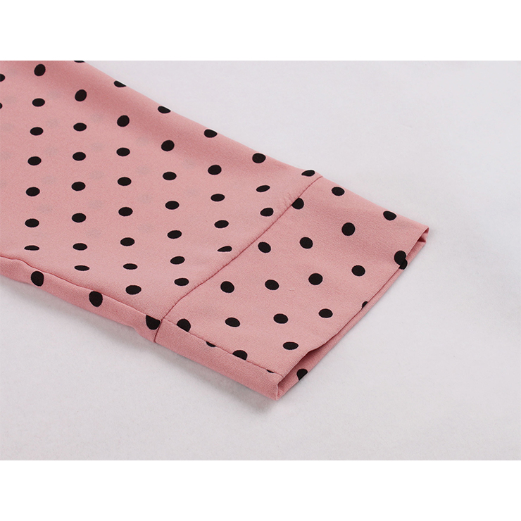 Vintage Rockabilly Polka Dots Half Sleeve Front Button High Waist Cocktail Party Swing Dress N19947