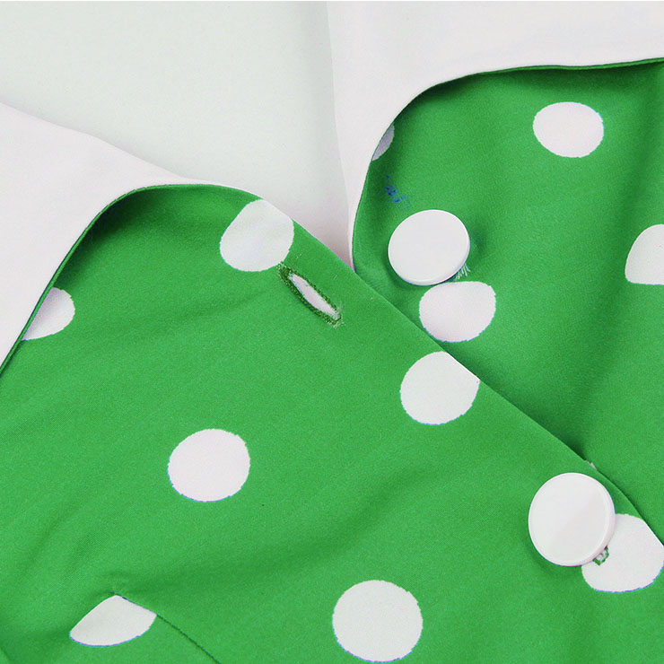 Vintage Green Hanging Neck V Neck Backless High Waist Summer Cocktail Party A-line Dress N22743