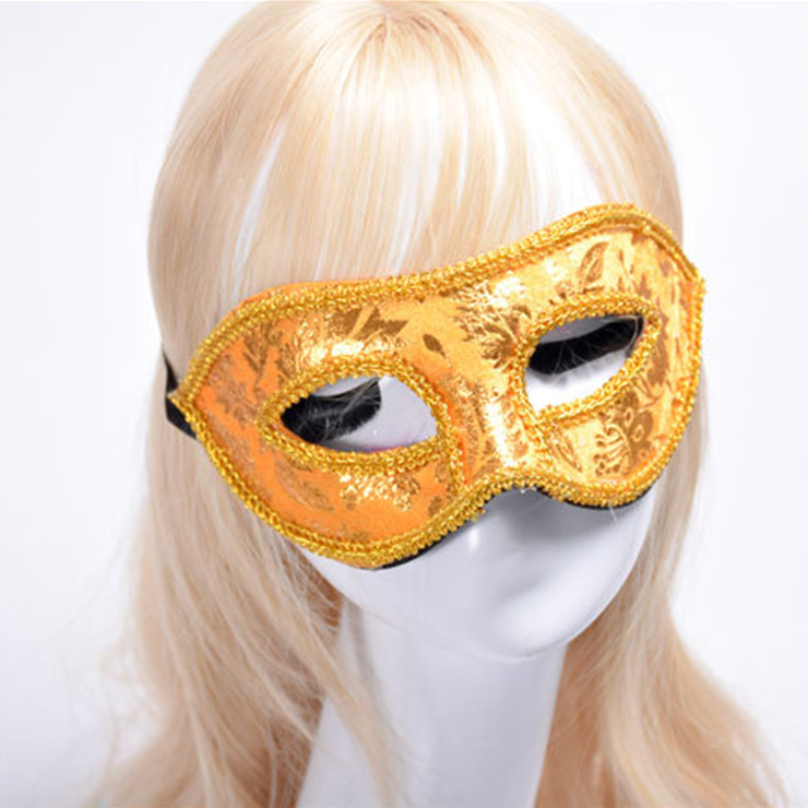 Vintage Noble Golden Floral Hot Stamping Cosplay Masquerade Party Eye Mask MS20002