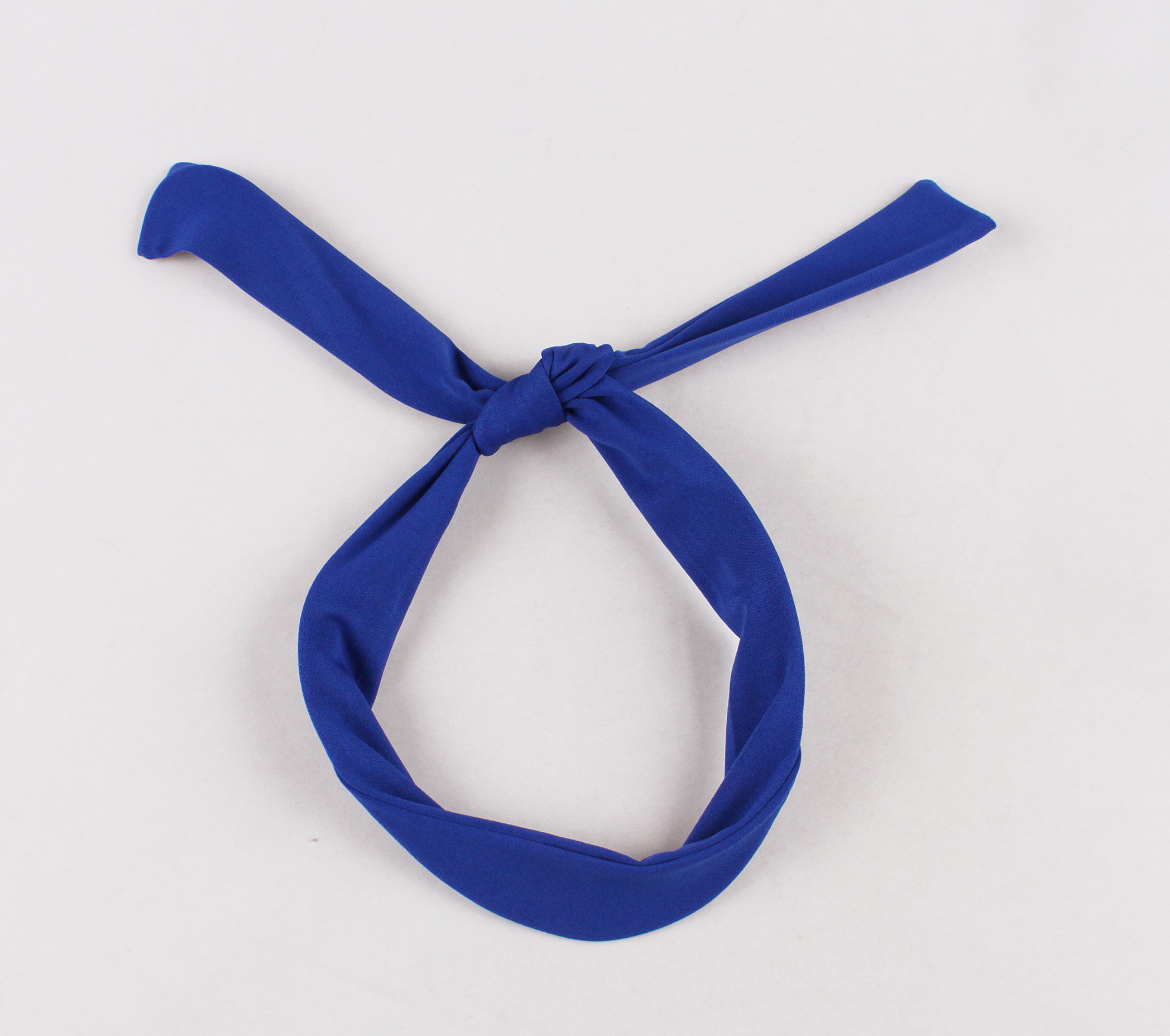 Vintage Inspired Blue A-Line Dress with Side Bow, Waist Belt, and Matching Headband N23818