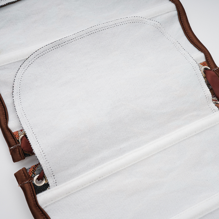 Vintage Jacquard Corset Top - Heart-shaped Neckline with Leather Trim and Front Lace-up N237844