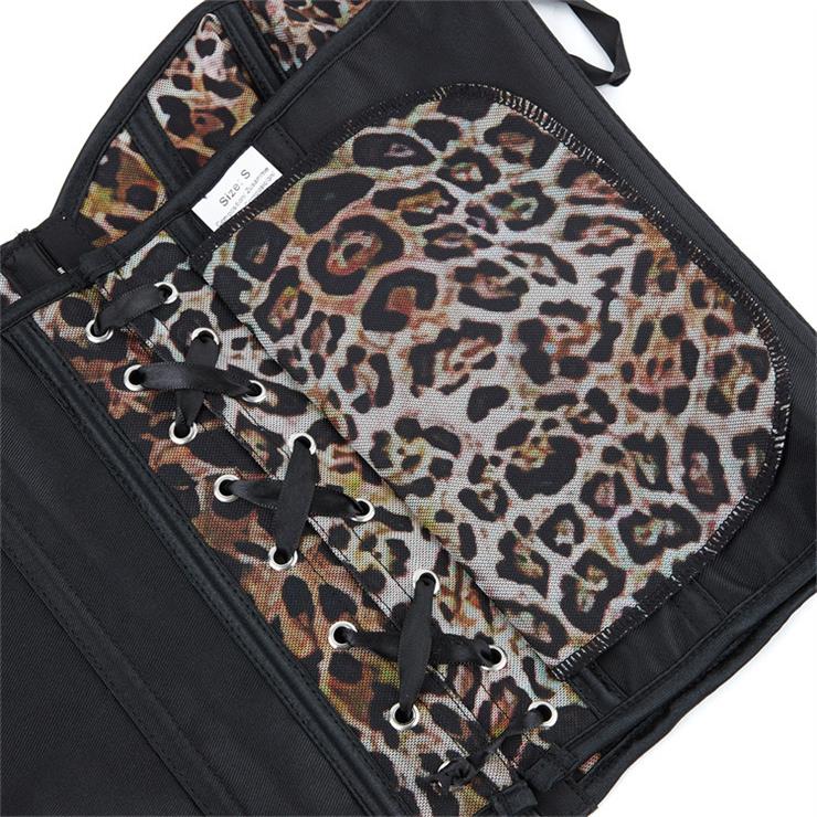Leopard Print Single Breasted Women's Tube Top Push Up Palace Corset N23640