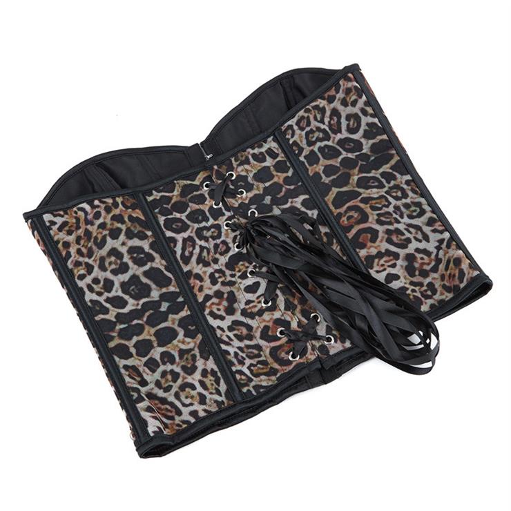 Leopard Print Single Breasted Women's Tube Top Push Up Palace Corset N23640