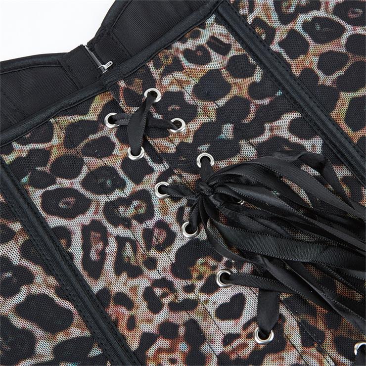 Leopard Print Single Breasted Women's Tube Top Push Up Palace Corset N23640