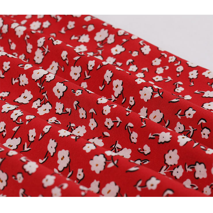 Vintage Floral Print Round Neckline Sleeveless Wide Waistline Cocktail Party Midi Dress N22222
