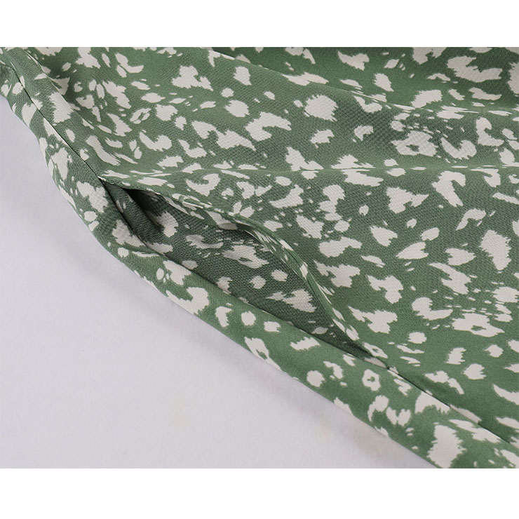 Vintage Leopard Print Round Neckline Sleeveless High Waist Summer Party Midi Dress N22226