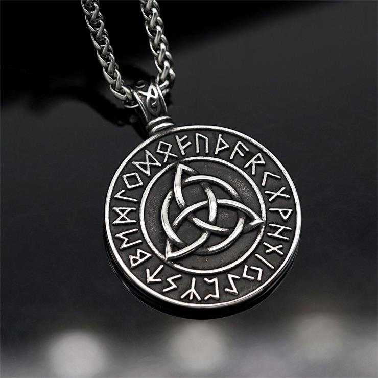 Vintage Norse Viking Pirate Men's Stainless Steel Pendant - Mythological Odin's Design J23700