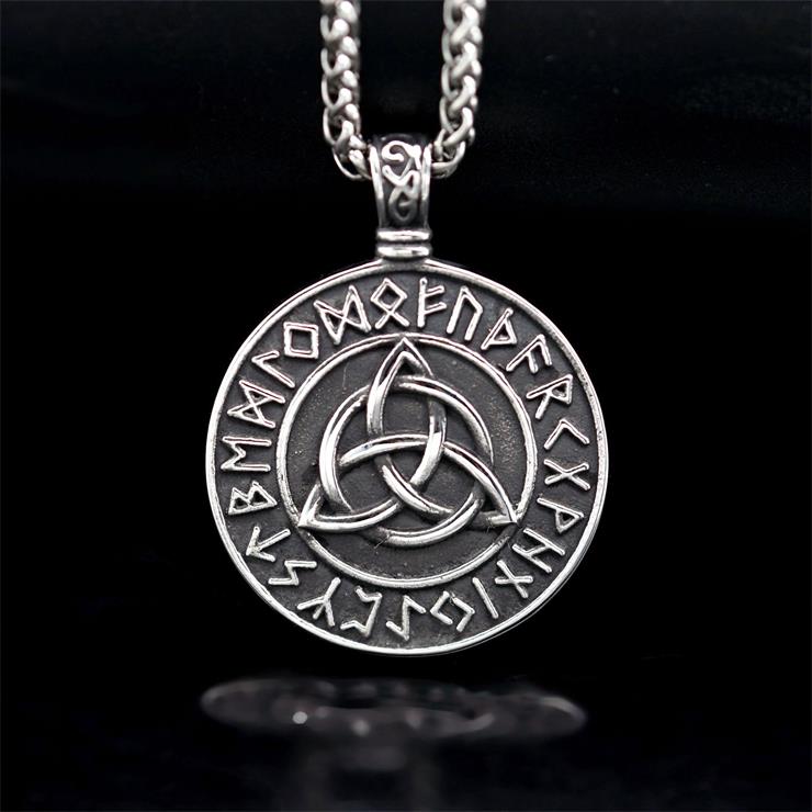 Vintage Norse Viking Pirate Men's Stainless Steel Pendant - Mythological Odin's Design J23700