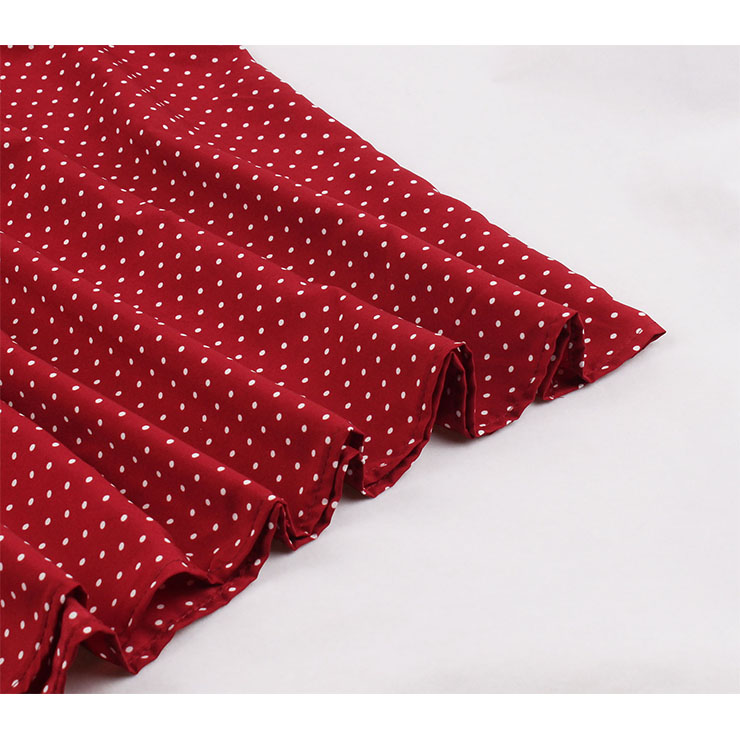 Vintage Rockabilly Polka Dots V Neck Sleeveless High Waist Cocktail Party Swing Dress N19031