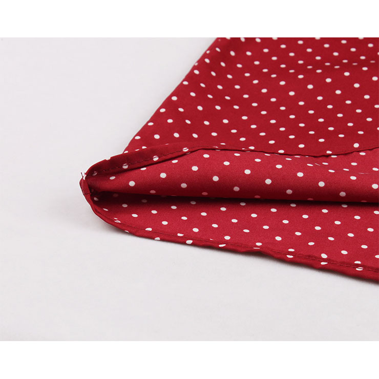 Vintage Rockabilly Polka Dots V Neck Sleeveless High Waist Cocktail Party Swing Dress N19031