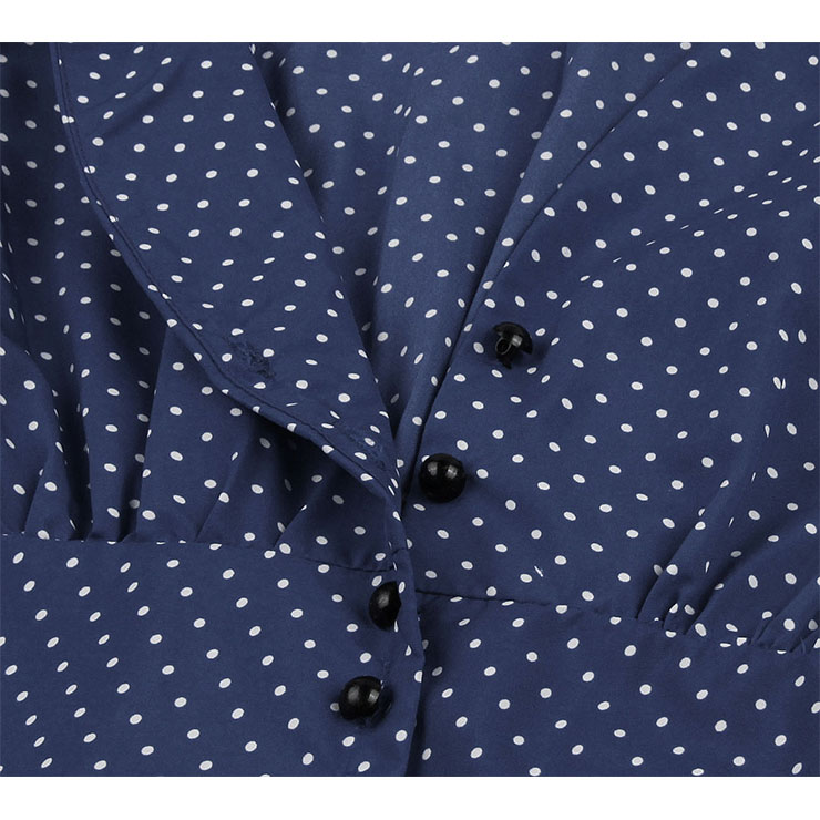 Vintage Rockabilly Polka Dots V Neck Sleeveless High Waist Cocktail Party Swing Dress N19102