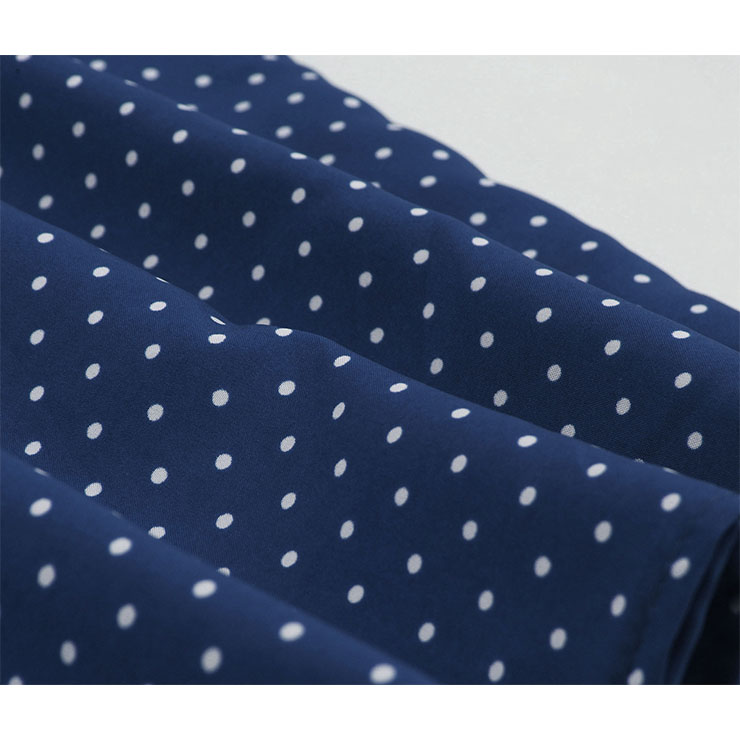 Vintage Rockabilly Polka Dots V Neck Sleeveless High Waist Cocktail Party Swing Dress N19102